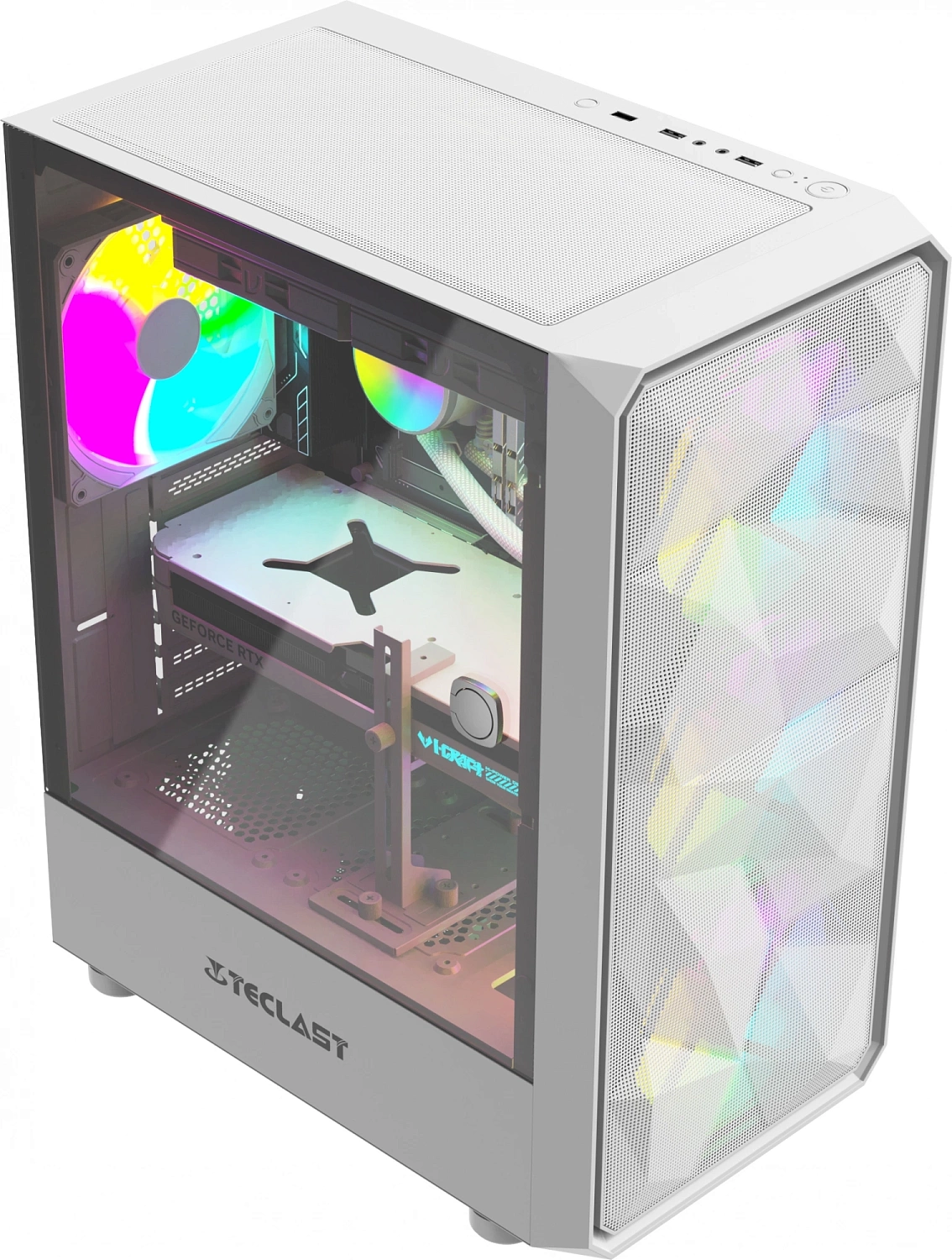 ПК Teclast G02 Ryzen 7 7800X3D (4.2) 32Gb SSD1Tb RTX 4070Super 12Gb Windows 11 Professional GbitEth WiFi BT 750W белый (G02 7800X3D32G1T4070SWKRU)