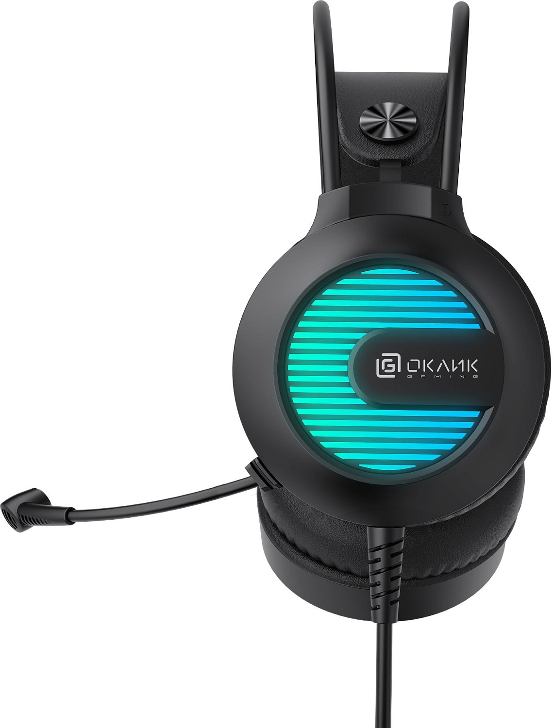 Наушники с микрофоном Оклик HS-L300G Black черный 2.2м мониторные USB оголовье (1796949)