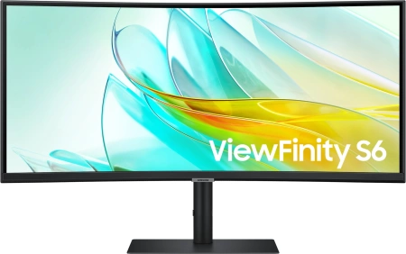 Монитор Samsung 34" ViewFinity S6 S34C650UAIXCI черный VA LED 5ms 21:9 M/M полуматовая 3000:1 350cd 178гр/178гр 3440x1440 100Hz DP Ultra WQHD USB 8кг