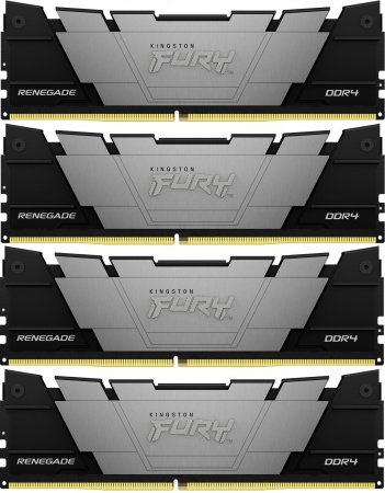 Память DDR4 4x16GB 3200MHz Kingston KF432C16RB12K4/64 Fury Renegade Black RTL Gaming PC4-25600 CL16 DIMM 288-pin 1.35В dual rank с радиатором Ret