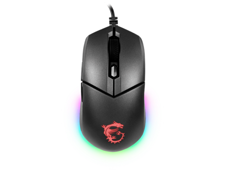 Мышь  проводная Gaming Mouse MSI Clutch GM11, Wired, DPI 5000, symmetrical design, RGB lighting, Black (незначительное повреждение коробки)