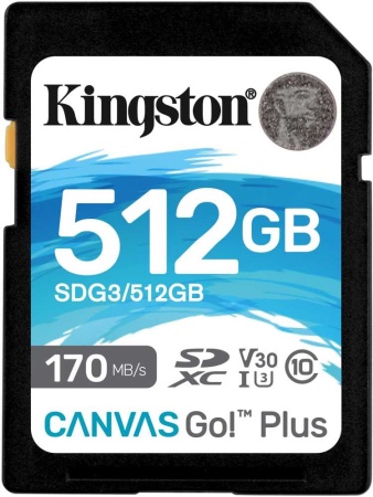 Флеш карта SDXC Kingston 512GB SDG3/512GB Canvas Go! Plus w/o adapter