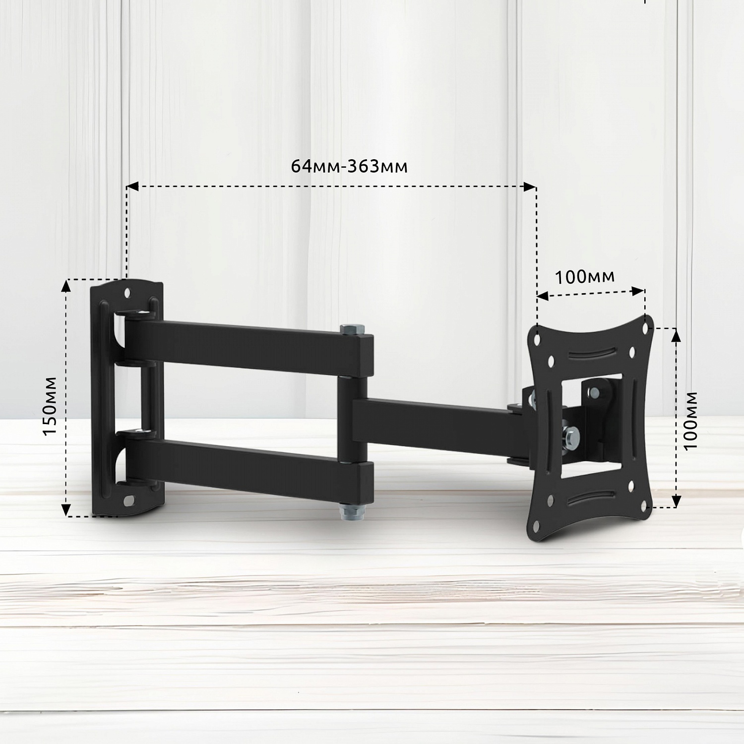 Кронштейн для телевизора SunWind 3FS черный 15"-29" макс.12кг настенный поворотно-выдвижной и наклонный