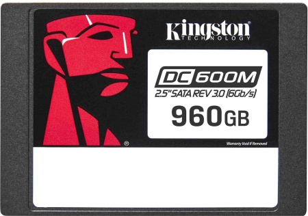 Твердотельный накопитель Kingston Enterprise SSD 960GB DC600M 2.5" SATA 3 R560/W530MB/s 3D TLC MTBF 2M 94 000/65 000 IOPS 1752TBW (Mixed-Use) 3 years