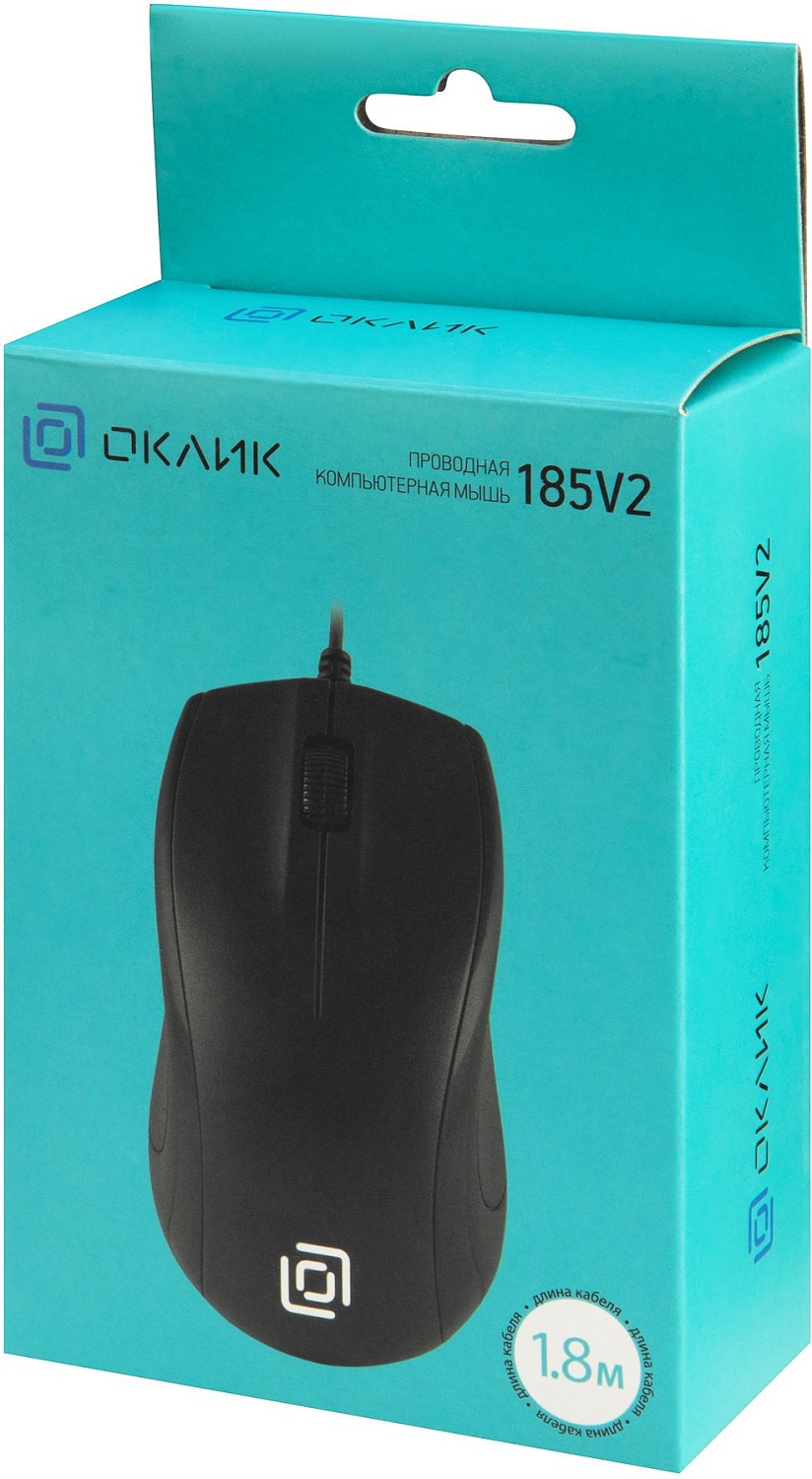 Мышь Оклик 185V2 черный оптическая (1200dpi) USB для ноутбука (3but) Мышь Оклик 185V2 черный оптическая (1200dpi) USB для ноутбука (3but)