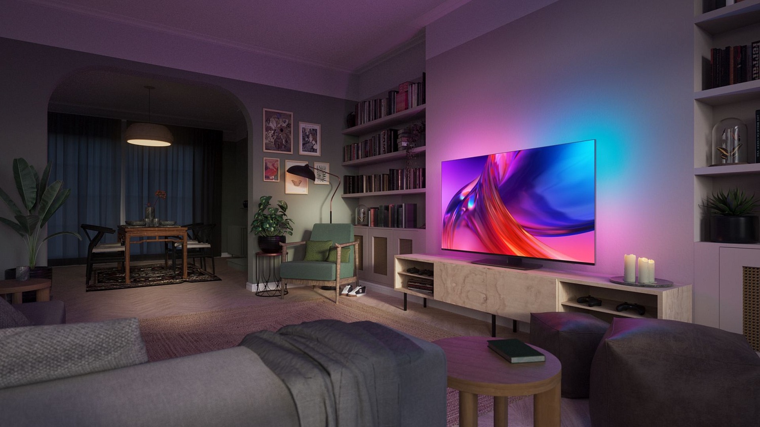 Телевизор LED Philips 65" 65PUS8848/12 Series 8 серебристый 4K Ultra HD 120Hz DVB-T DVB-T2 DVB-C DVB-S DVB-S2 USB WiFi Smart TV