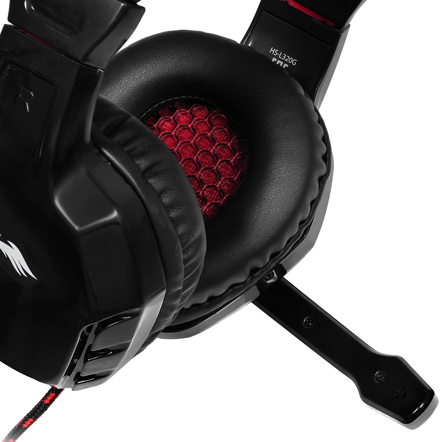 Наушники с микрофоном Оклик HS-L320G Phoenix черный/красный 1.9м мониторные оголовье (359482)