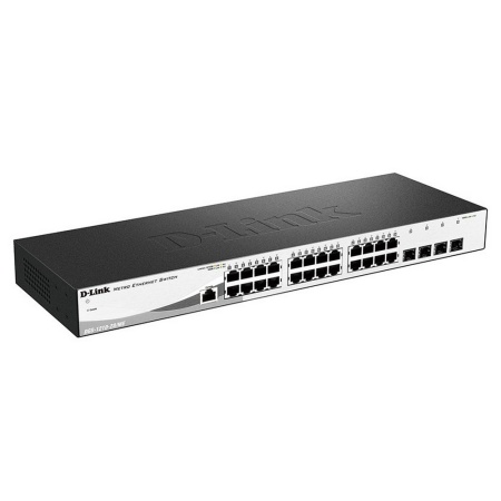 Коммутатор D-Link Managed L2 Metro Ethernet Switch 24x1000Base-T, 4x1000Base-X SFP, Surge 6KV, CLI, RJ45 Console