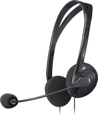 Наушники с микрофоном Defender Aura 102 черный 1.8м накладные оголовье (63102)