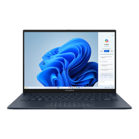 Ноутбук ASUS Zenbook 14 OLED UX3405MA-QD183W Core Ultra 7 155H/16b LPDDR4X/1TB SSD/14" OLED WUXGA(1920 x 1200)/WiFi6E/Windows 11 Home Rus/1.22Kg/Ponder Blue/RU_EN_KEYBOARD