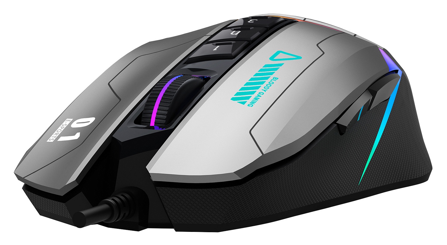 Мышь A4Tech Bloody W60 Max Gun серый/черный оптическая (10000dpi) USB (10but) Мышь A4Tech Bloody W60 Max Gun серый/черный оптическая (10000dpi) USB (10but)