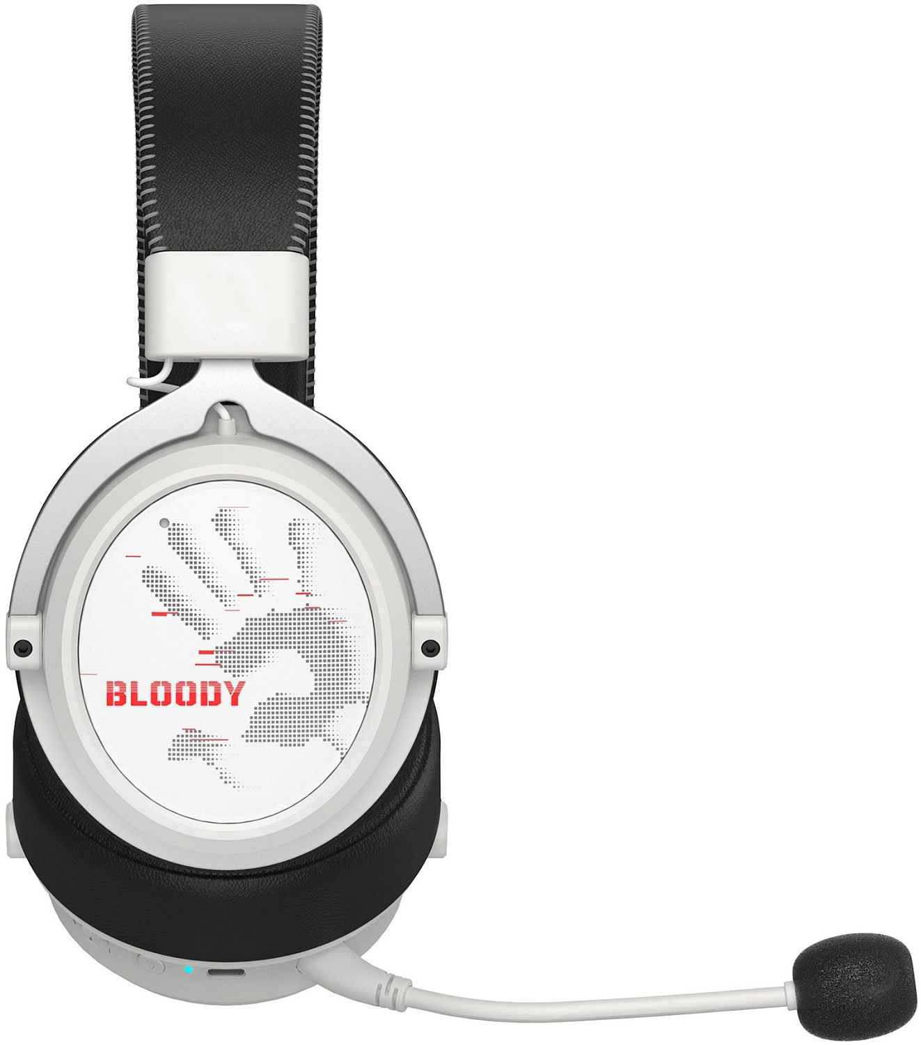 Наушники с микрофоном A4Tech Bloody MR590 Sports белый/черный 1.5м мониторные BT/Radio/3.5mm оголовье (MR590+ WIRED/SPORT WHITE)