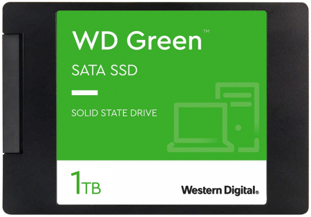 Твердотельный накопитель Western Digital Green SSD 2,5” SATA 1Tb, WDS100T3G0A, 1 year (незначительное повреждение коробки)