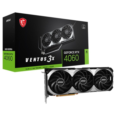 Видеокарта MSI RTX4060 VENTUS 3X 8GB GDDR6 128bit 3xDP HDMI 3FAN RTL