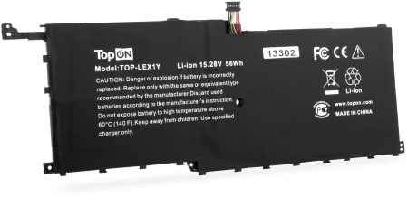 Батарея для ноутбука TopON TOP-LEX1Y 15.28V 3600mAh литиево-ионная Lenovo ThinkPad X1 Yoga 1st 2nd gen/ Carbon Gen 4 (103337)