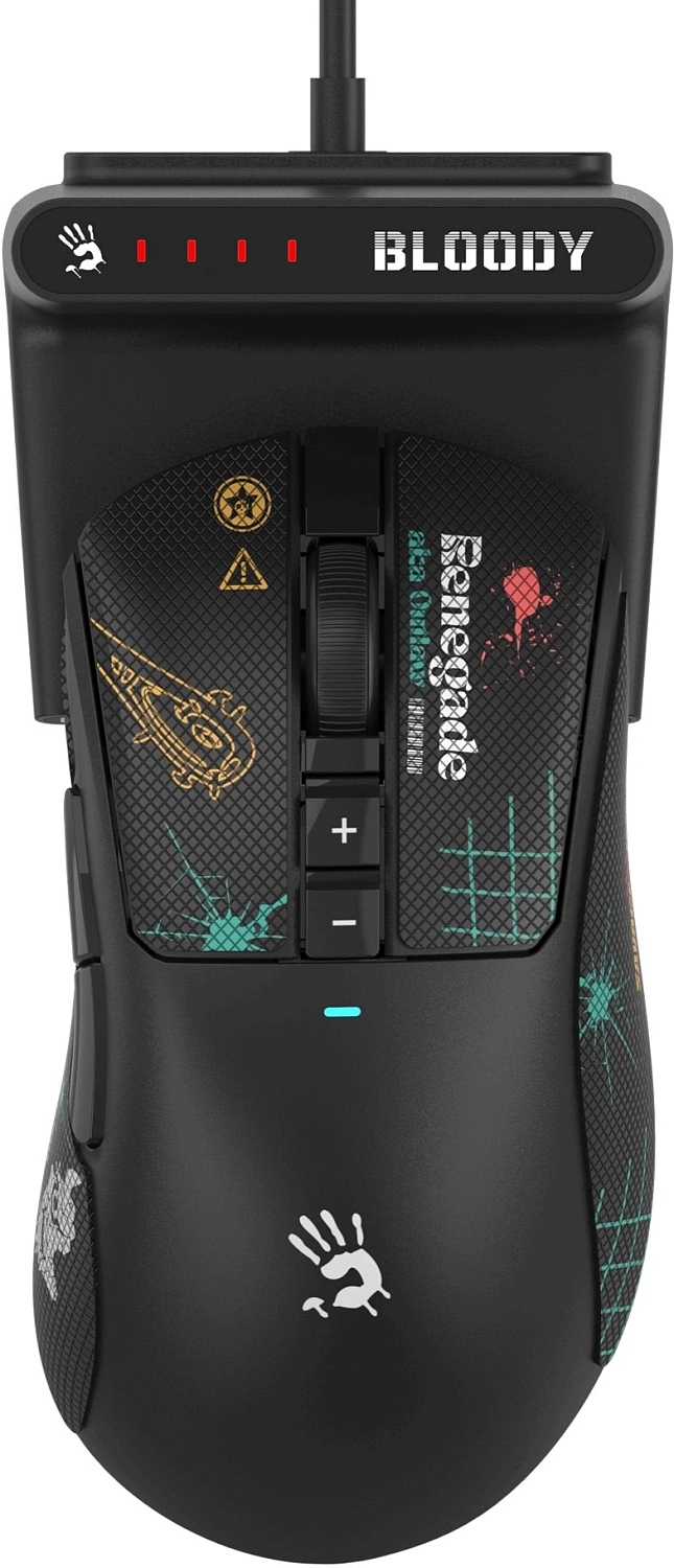 Мышь A4Tech Bloody R73 Ultra Duo черный оптическая 20000dpi беспров. USB-C 7but (R73 ULTRA DUO BLACK) Мышь A4Tech Bloody R73 Ultra Duo черный оптическая 20000dpi беспров. USB-C 7but (R73 ULTRA DUO BLACK)
