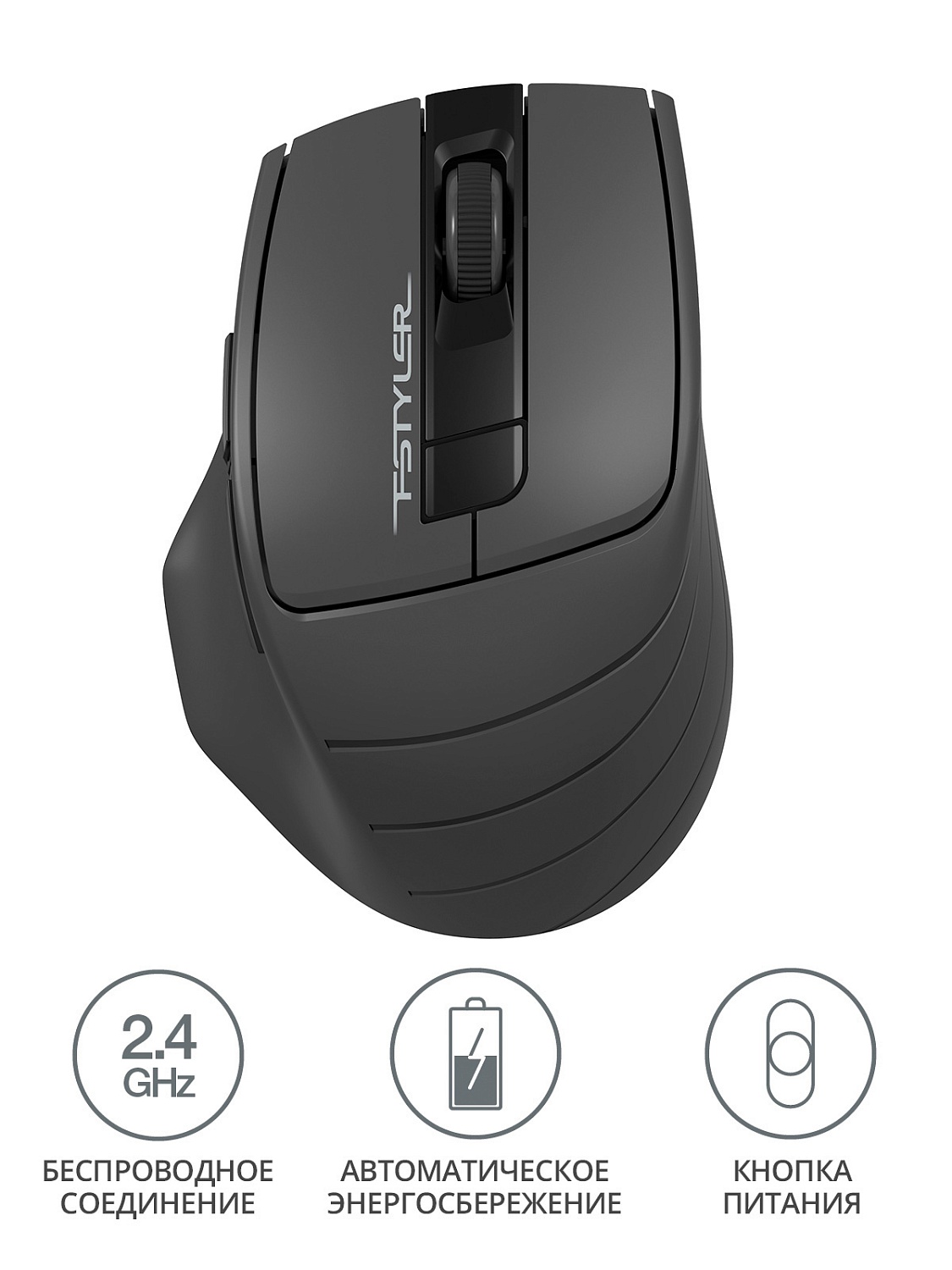 Мышь A4Tech Fstyler FG30 серый оптическая (2000dpi) беспроводная USB (6but) Мышь A4Tech Fstyler FG30 серый оптическая (2000dpi) беспроводная USB (6but)