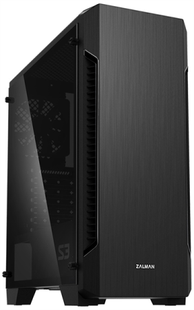 Корпус ZALMAN S3 TG, ATX, BLACK, TEMPERED GLASS WINDOW, 2x3.5", 2x2.5", 2xUSB2.0, 1xUSB3.0, FRONT 2x120mm (существенное повреждение коробки)