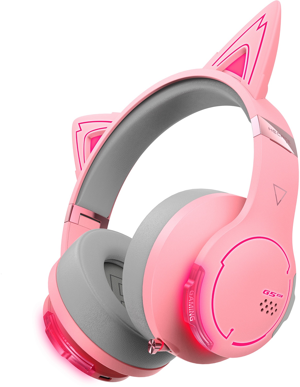Наушники с микрофоном Edifier G5BT Cat розовый/серый мониторные BT оголовье