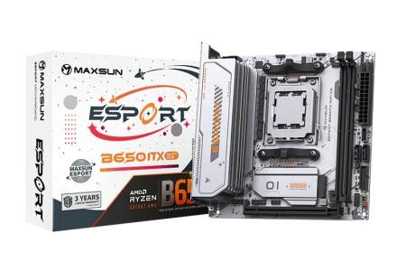 Материнская плата MAXSUN MS-eSport B650ITX WIFI ICE, AM5, B650, 2*DDR5, 2*SATA 3.0, 2*M.2, USB 3.2, USB 2.0, Type-C, 1*PCIE 16, 1*PCIE 1, HDMI+DP, ITX