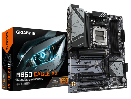 Материнская плата GIGABYTE B650 EAGLE AX, AM5, B650, 4*DDR5, 4*SATA, 3*M.2, 2*USB 3.2, 6*USB 2.0, Type-C, 4*PCIx16, DP+HDMI, ATX (незначительное повреждение коробки)