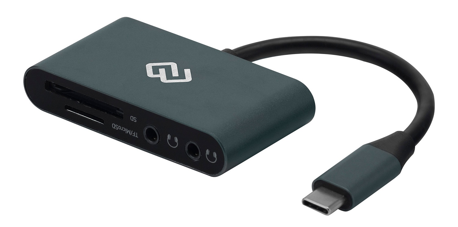 Устройство чтения карт памяти Type C Digma CR-СA2512-G серый