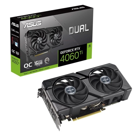 Видеокарта ASUS RTX4060Ti EVO OC 16GB GDDR6 128bit 3xDP HDMI 2FAN RTL [DUAL-RTX4060TI-O16G-EVO]