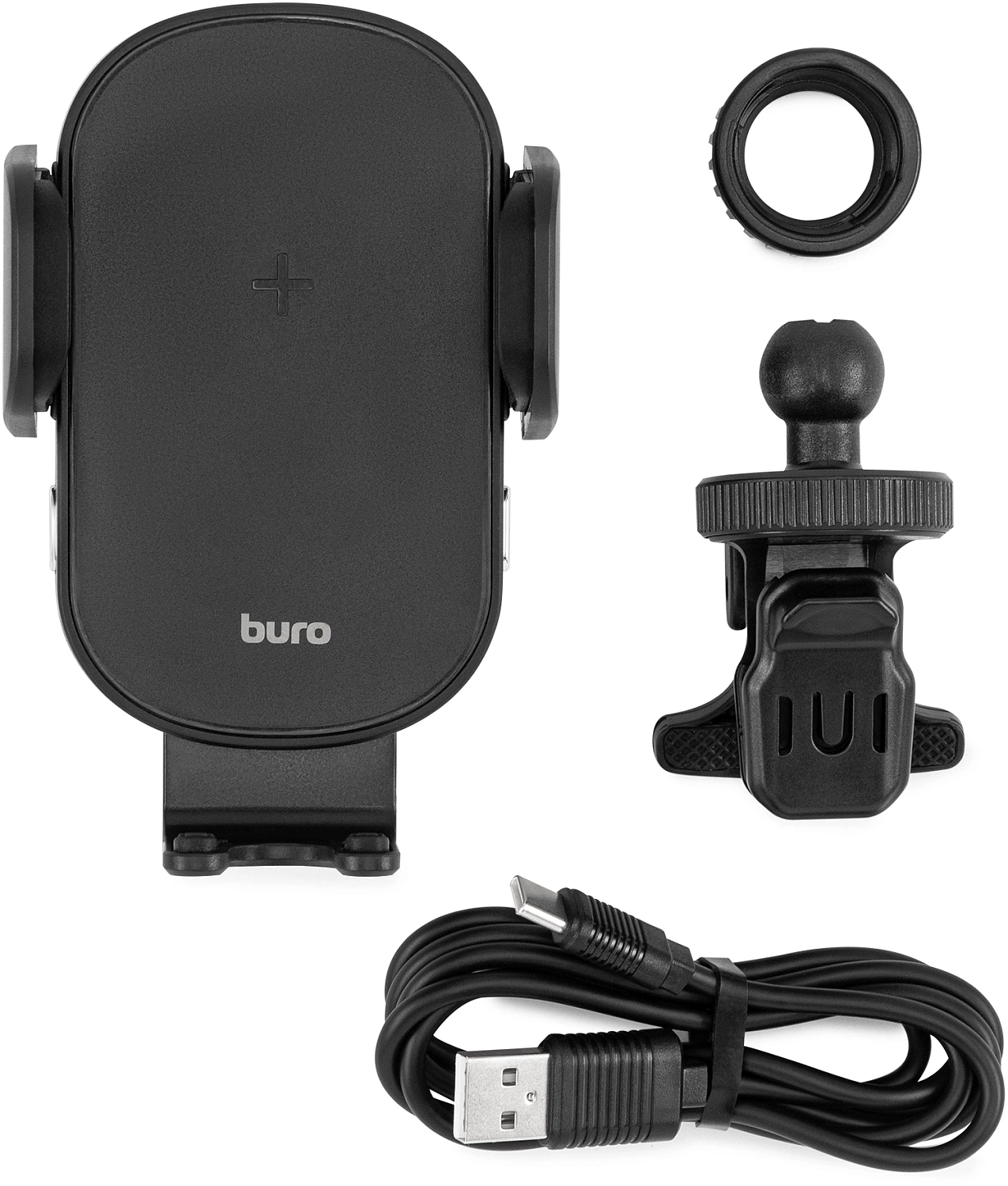 Автомобильное зар./устр. Buro BUQC15 15W 2.5A (QI) USB-C универсальное черный (BUQ15AC00BK)
