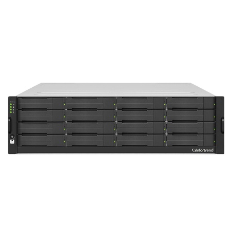 Сетевой накопитель Infortrend GSi 5016GU-F 3U/16bay, single controller system including 1xIntel Xeon E-2278GE CPU, 2x8GB memory, 1x12Gb/s SAS EXP ports, 4x1GbE LAN ports, 2xGraphic card slots, 2x(PSU+FAN Module), 16xHDD trays and 1xRackmount kit