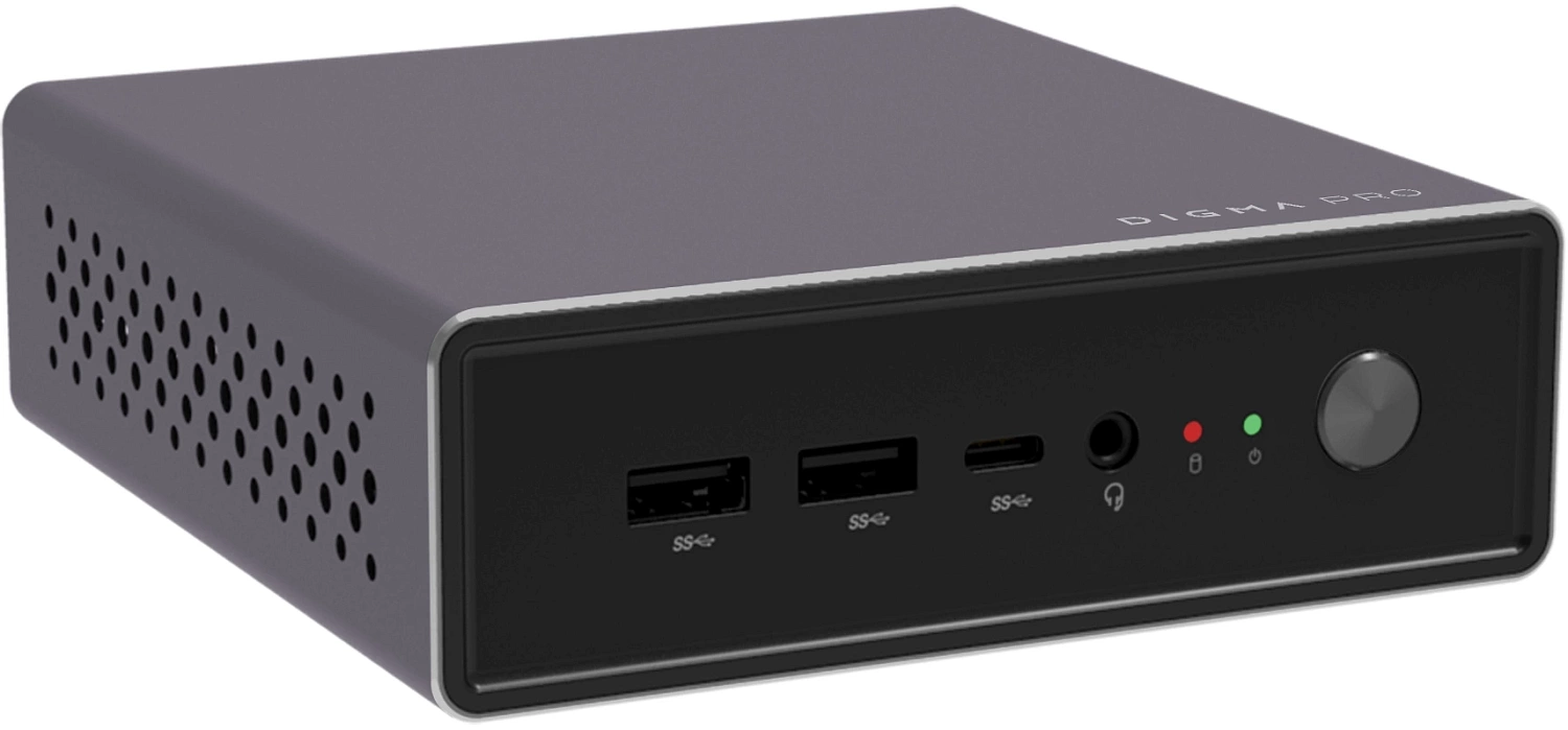 Неттоп Digma Pro Minimax U1 i5 1235U (1.3) 16Gb SSD512Gb Iris Xe Windows 11 Pro GbitEth WiFi BT 60W темно-серый/черный (DPP5-ADXW05)