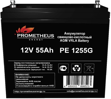 Батарея для ИБП Prometheus Energy РЕ 1255 G 12В 55Ач