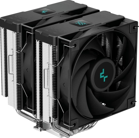 Устройство охлаждения(кулер) Deepcool AG620 Digital Soc-AM5/AM4/1151/1200/2066/1700 черный 4-pin 29.4dB Al+Cu LCD 260W 1370gr Ret (R-AG620-BKNDMN-G-1)