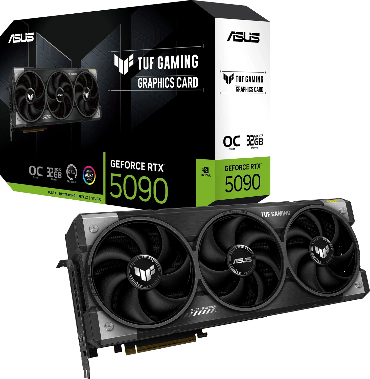 Видеокарта Asus PCI-E 5.0 TUF-RTX5090-O32G-GAMING NVIDIA GeForce RTX 5090 32Gb 256bit GDDR7 2580/30000 HDMIx2 DPx3 HDCP Ret