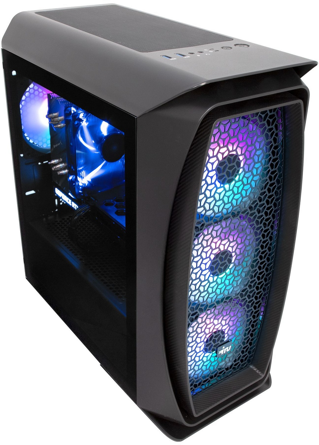 ПК IRU Game 520B5GMA MT Ryzen 5 5600X (3.7) 32Gb SSD1Tb RX 6700XT 12Gb Free DOS GbitEth 700W черный (1989339)