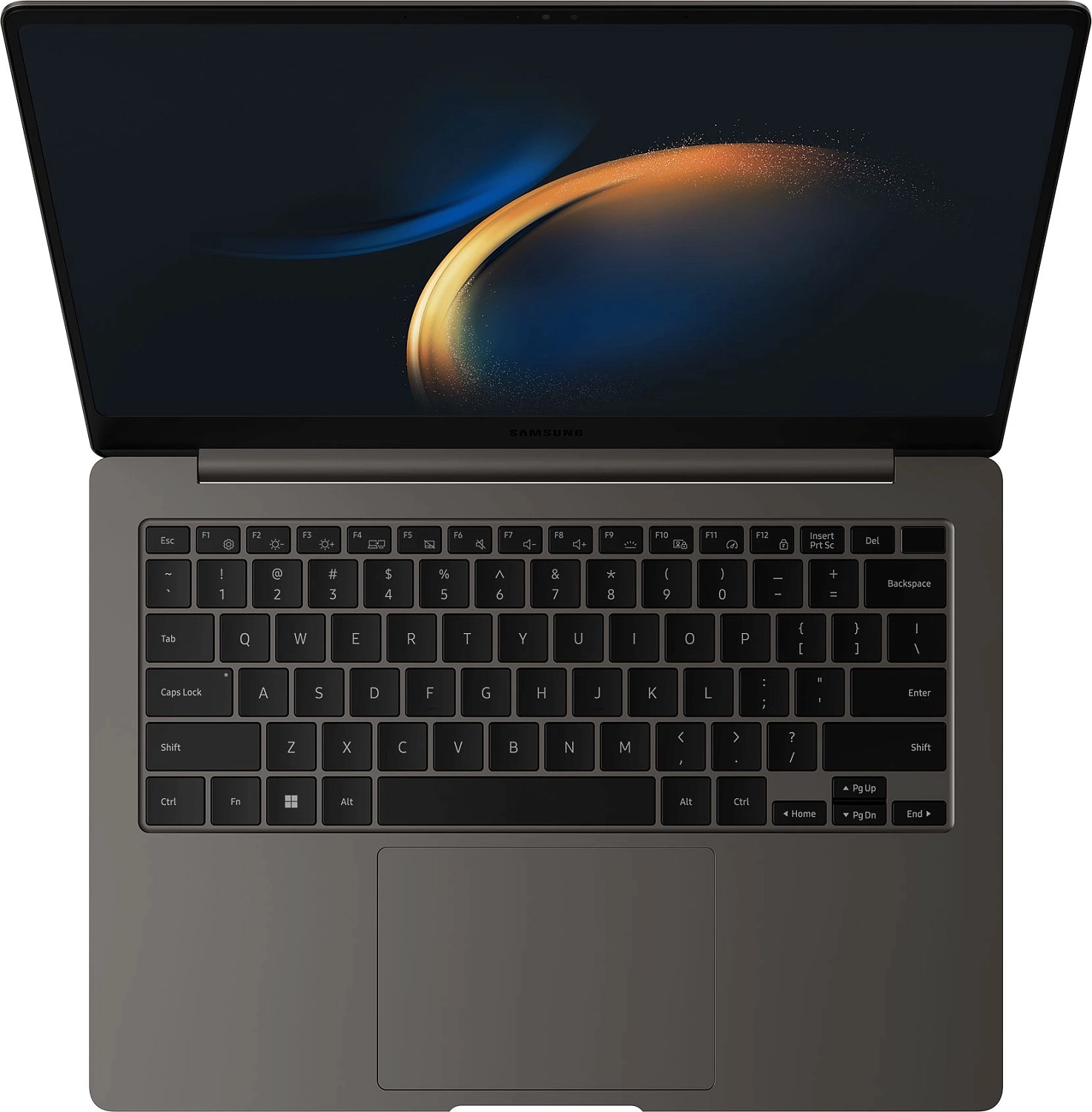 Ноутбук Samsung Galaxy Book 3 Pro NP940 Core i7 1360P 16Gb SSD1Tb Intel Iris Xe graphics 14" AMOLED 3K (2880x1800) Windows 11 Home English 64 dk.grey WiFi BT Cam (NP940XFG-KC1US)