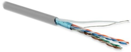 Кабель информационный Hyperline FUTP4-C5E-P26-IN-LSZH-GY-100 кат.5E F/UTP 4X2X26AWG LSZH внутренний 100м серый