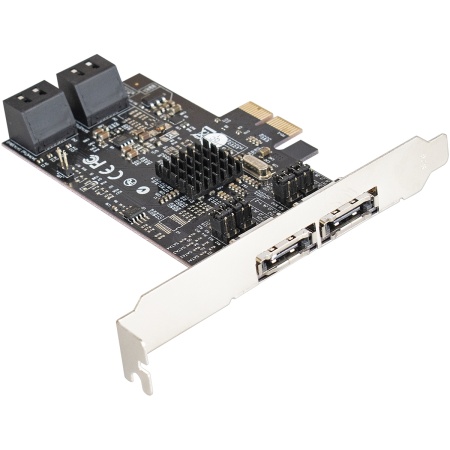 EXE-504 (PCI-E x1 v2.0, SATA3 RAID, 4 int.+2 ext., Marvell Chispet 88SE9230)