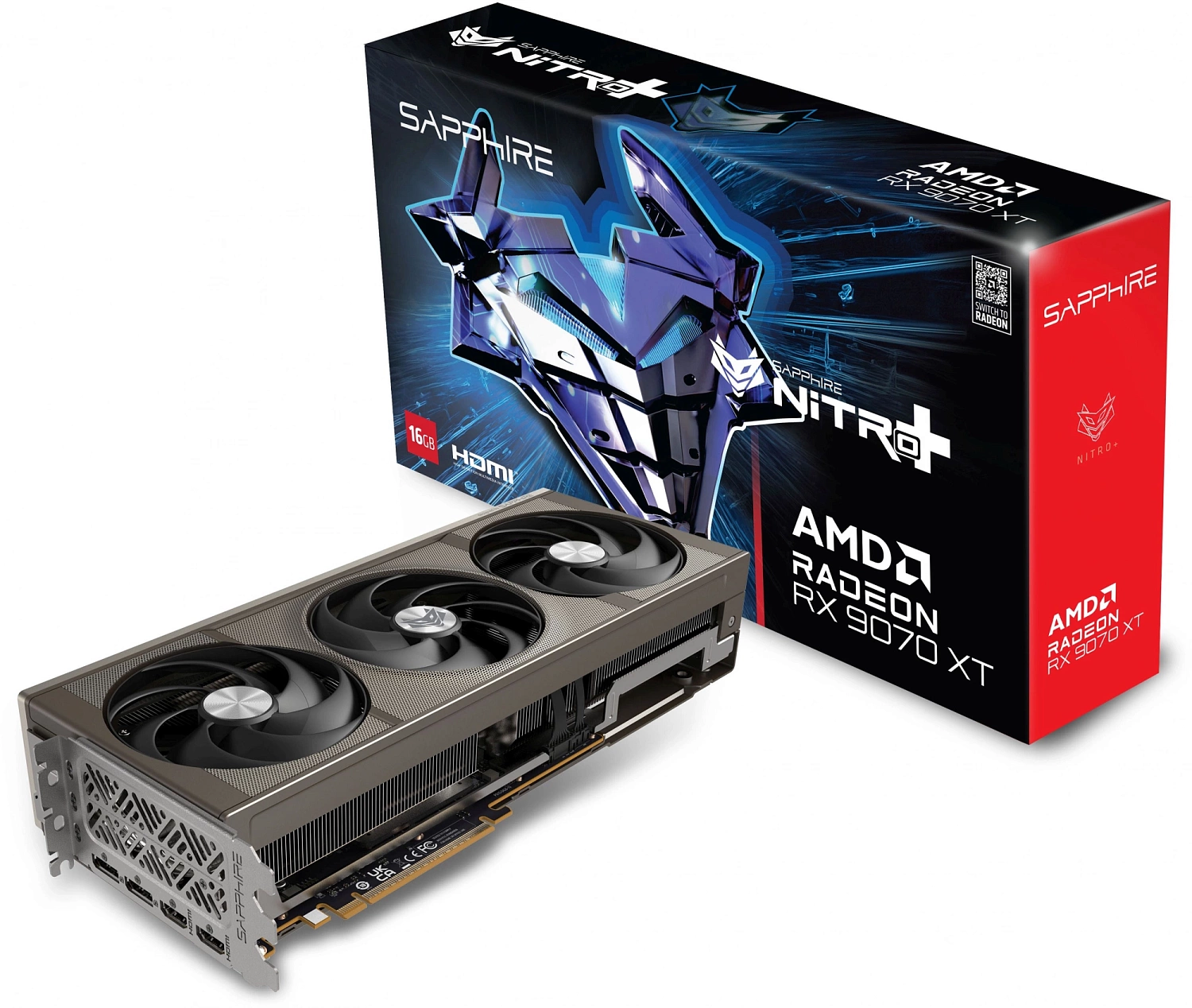 Видеокарта Sapphire RX9070XT NITRO+ OC 16GB GDDR6 256bit 2xDP 2xHDMI 3FAN RTL