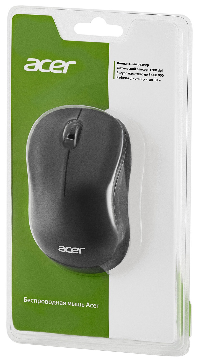 Мышь Acer OMR160 черный оптическая (1200dpi) беспроводная USB (3but) Мышь Acer OMR160 черный оптическая (1200dpi) беспроводная USB (3but)