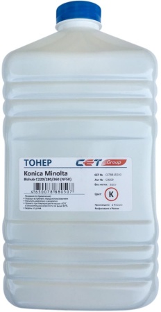 Тонер Cet NF5K CET8815500 черный бутылка 500гр. для принтера Konica Minolta Bizhub C220/280/360