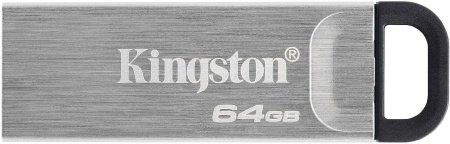 Флеш Диск Kingston 64Gb DataTraveler Kyson DTKN/64GB USB3.1 серебристый/черный