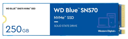 Твердотельный накопитель Western Digital SSD BLUE SN570 NVMe 250Gb M.2 2280 WDS250G3B0C, 1 year (существенное повреждение коробки)