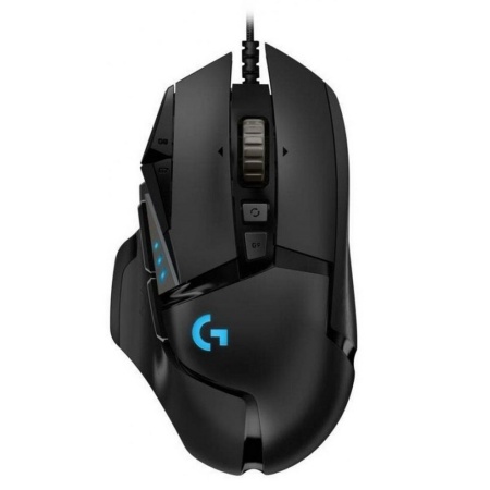 Мышь игровая Logitech G502 Hero16K черная, оптическая (Hero25K) , 100-25600dpi, 1мс, USB 2.1м, 11 кнопок (2 механика), RGB подсветка, утяжелители, под правую руку