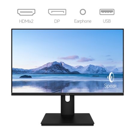 27" AIWA MU270A-K Black (IPS, 3840x2160, 2xHDMI+DP, 5 ms, 178°/178°, 250 cd/m, 1000:1, 75Hz, MM, Pivot, внешн. БП)