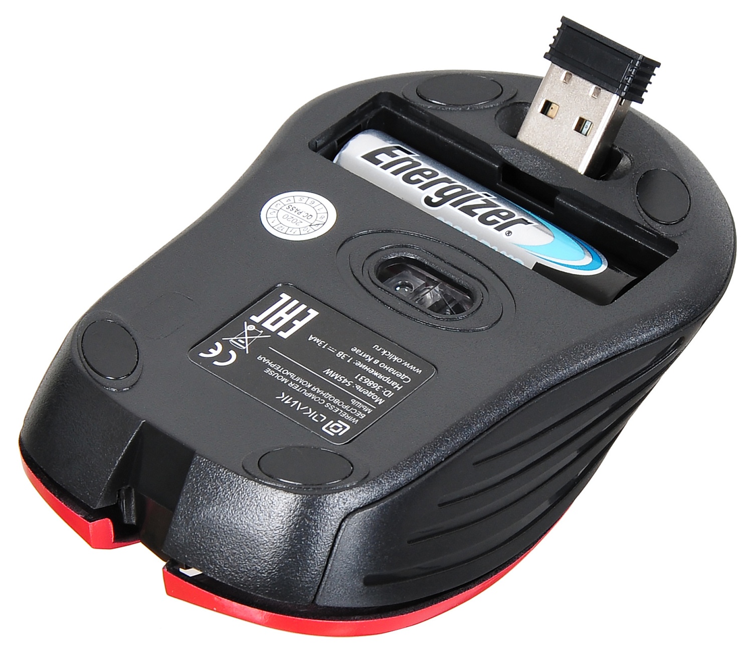 Мышь Оклик 545MW черный/красный оптическая (1600dpi) беспроводная USB для ноутбука (4but) Мышь Оклик 545MW черный/красный оптическая (1600dpi) беспроводная USB для ноутбука (4but)