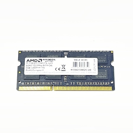 8GB AMD Radeon™ DDR3 1333 SO DIMM R338G1339S2S-UO Non-ECC, CL9, 1.5V, Black, Bulk (180350)