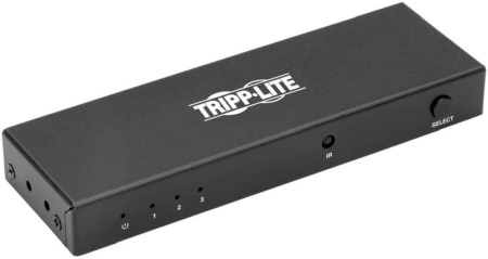 Переключатель аудио-видео Tripplite B119-003-UHD 3xHDMI (f)/HDMI (f) 1м. феррит.кольца позолоч.конт. черный