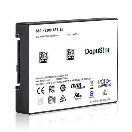 Твердотельный накопитель SSD DapuStor NVMe H3200, GEN3, U.2, 1.92T