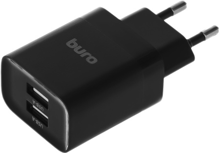 Сетевое зар./устр. Buro BUWE1 10.5W 2.1A 2xUSB универсальное черный (BUWE10S200BK)