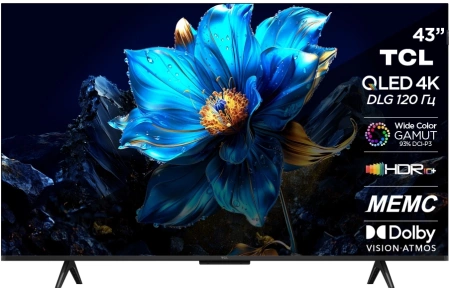 Телевизор LED TCL 43" 43P7K черный 4K Ultra HD 60Hz DVB-T DVB-T2 DVB-S DVB-S2 USB 3.0 WiFi Smart TV